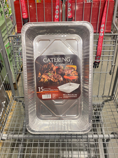 Catering Essentials Aluminium Tray Full Size - 15 pack