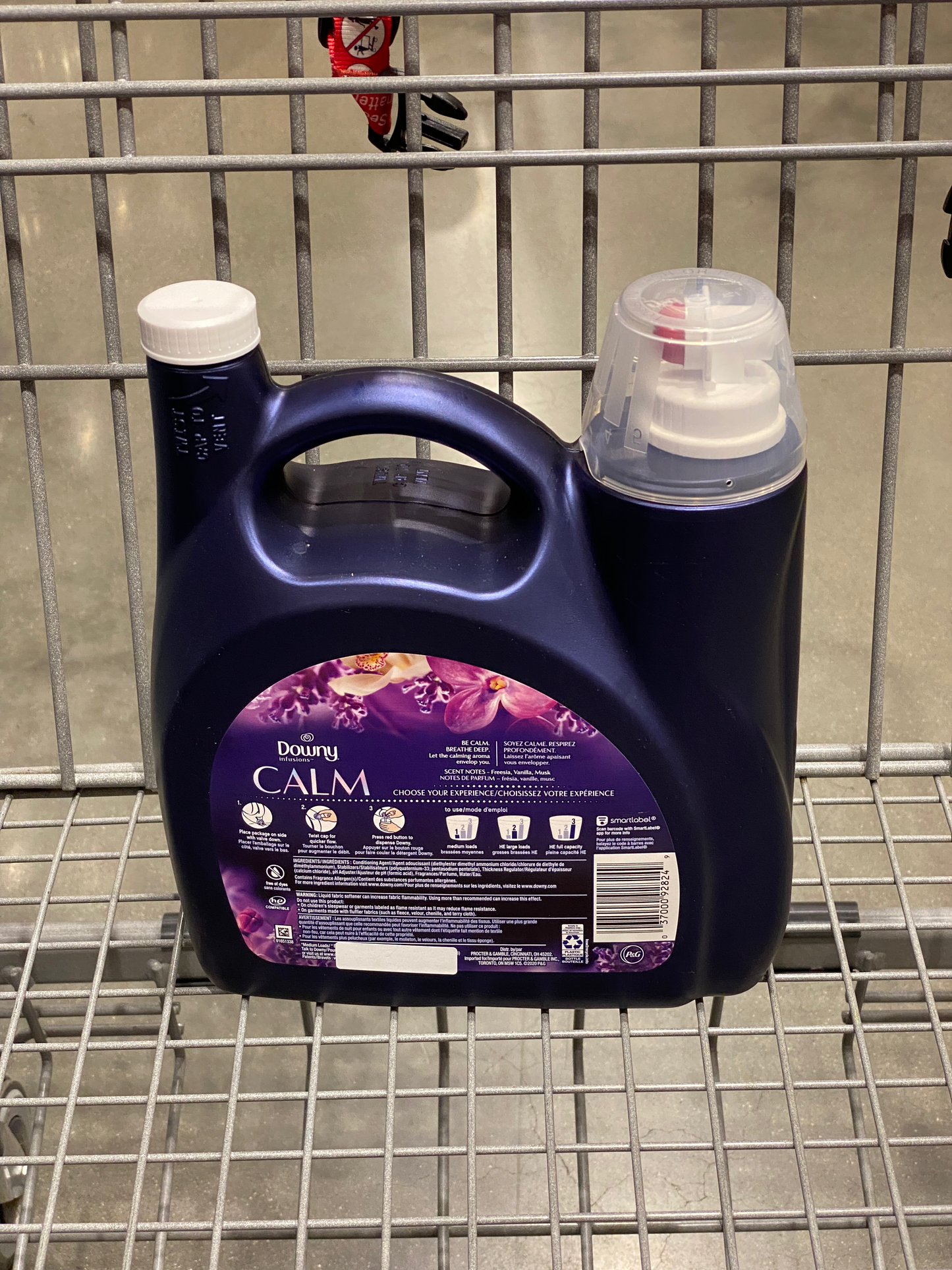 Downy Infusions Calm Lavender & Vanilla Laundry Fabric Softener Liquid, Laundry Detergents,Back