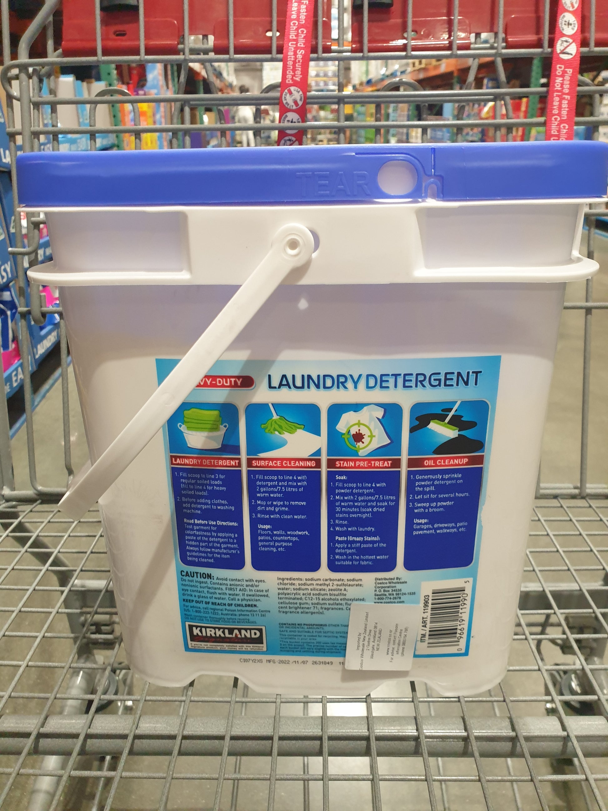 Kirkland Signature Heavy Duty Laundry Powder Top Loader, back, costco online shopping