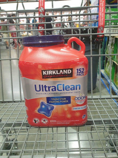 Kirkland Signature Ultra Clean Premium Laundry Detergent 152 Pacs, front