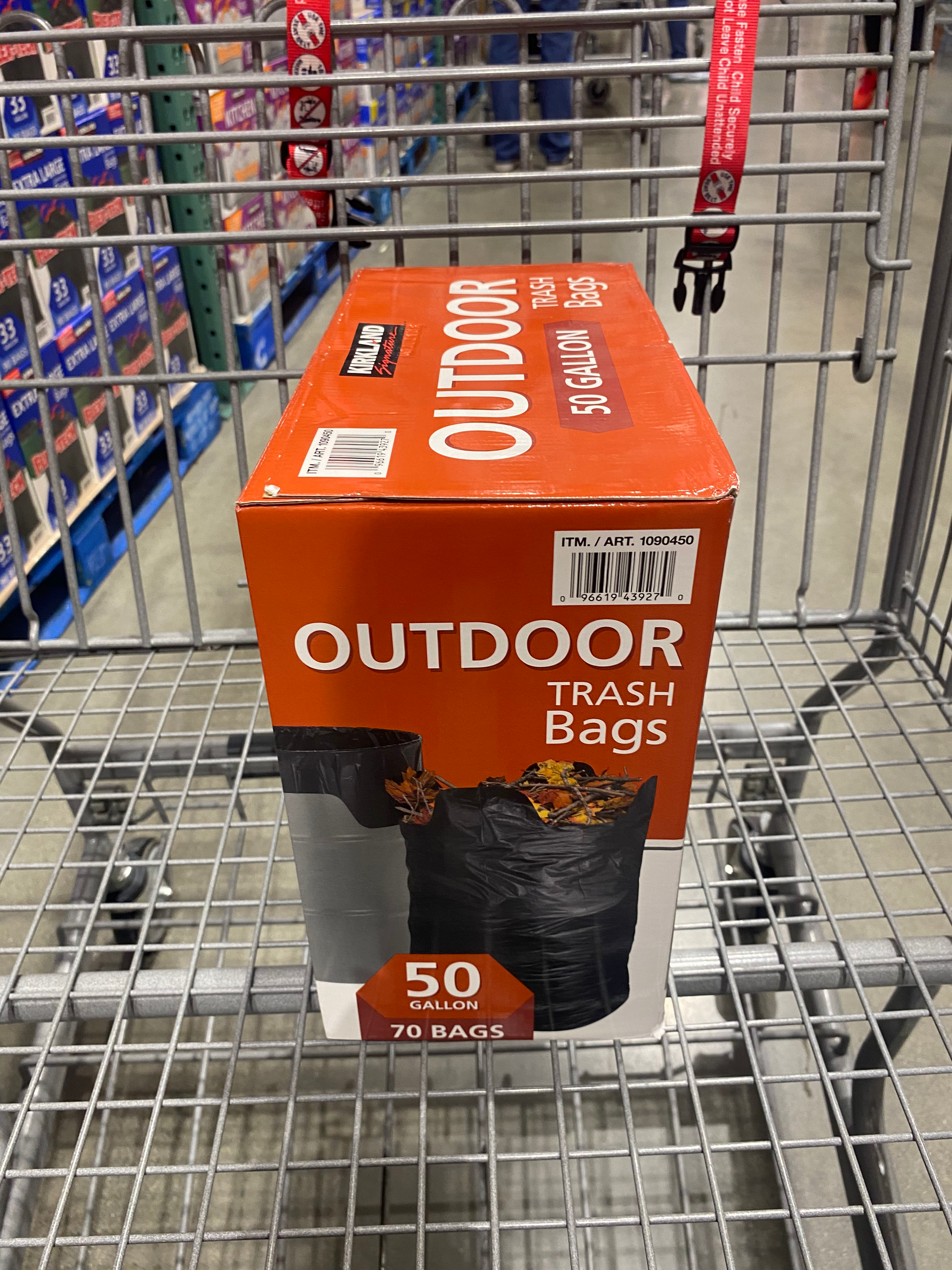 Outdoor Rubbish Bags box on a shopping cart side box 