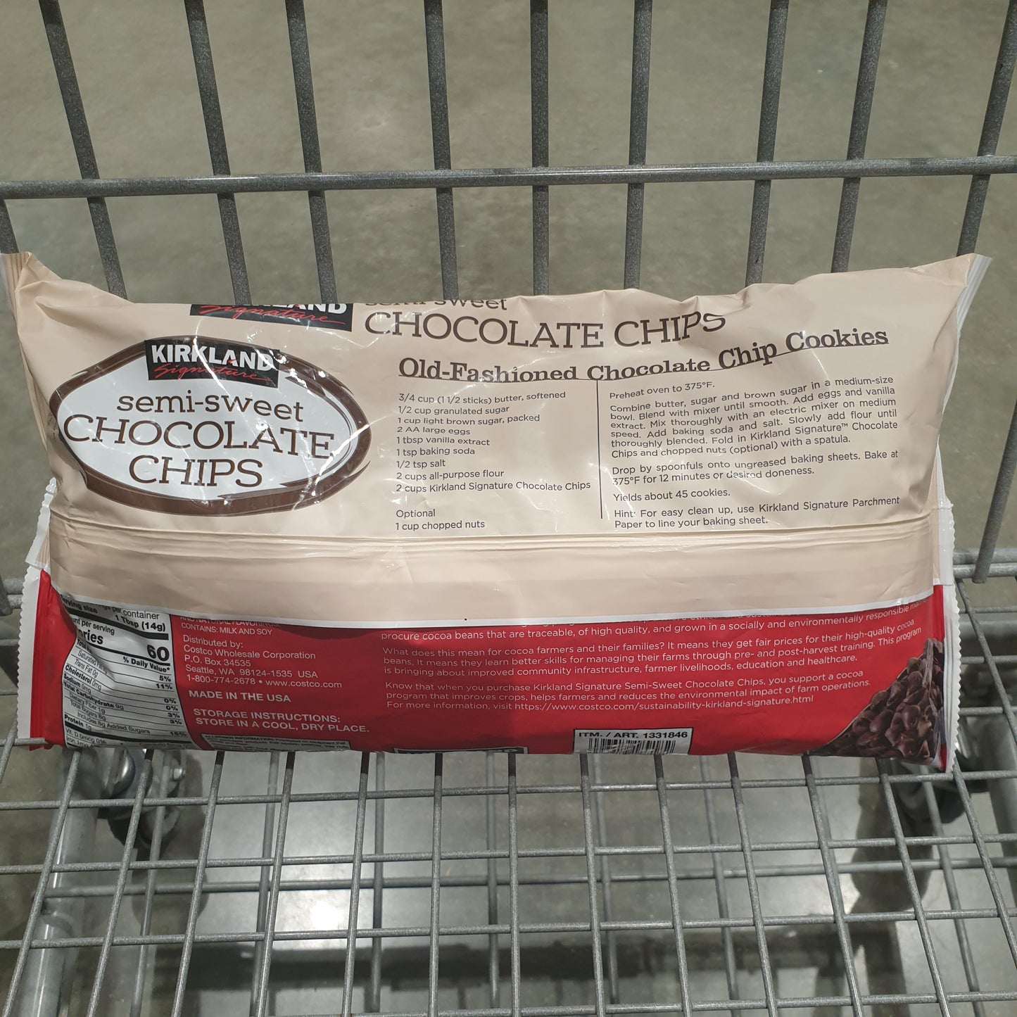 Kirkland Signature Semisweet Chocolate Chips, 2.04kg