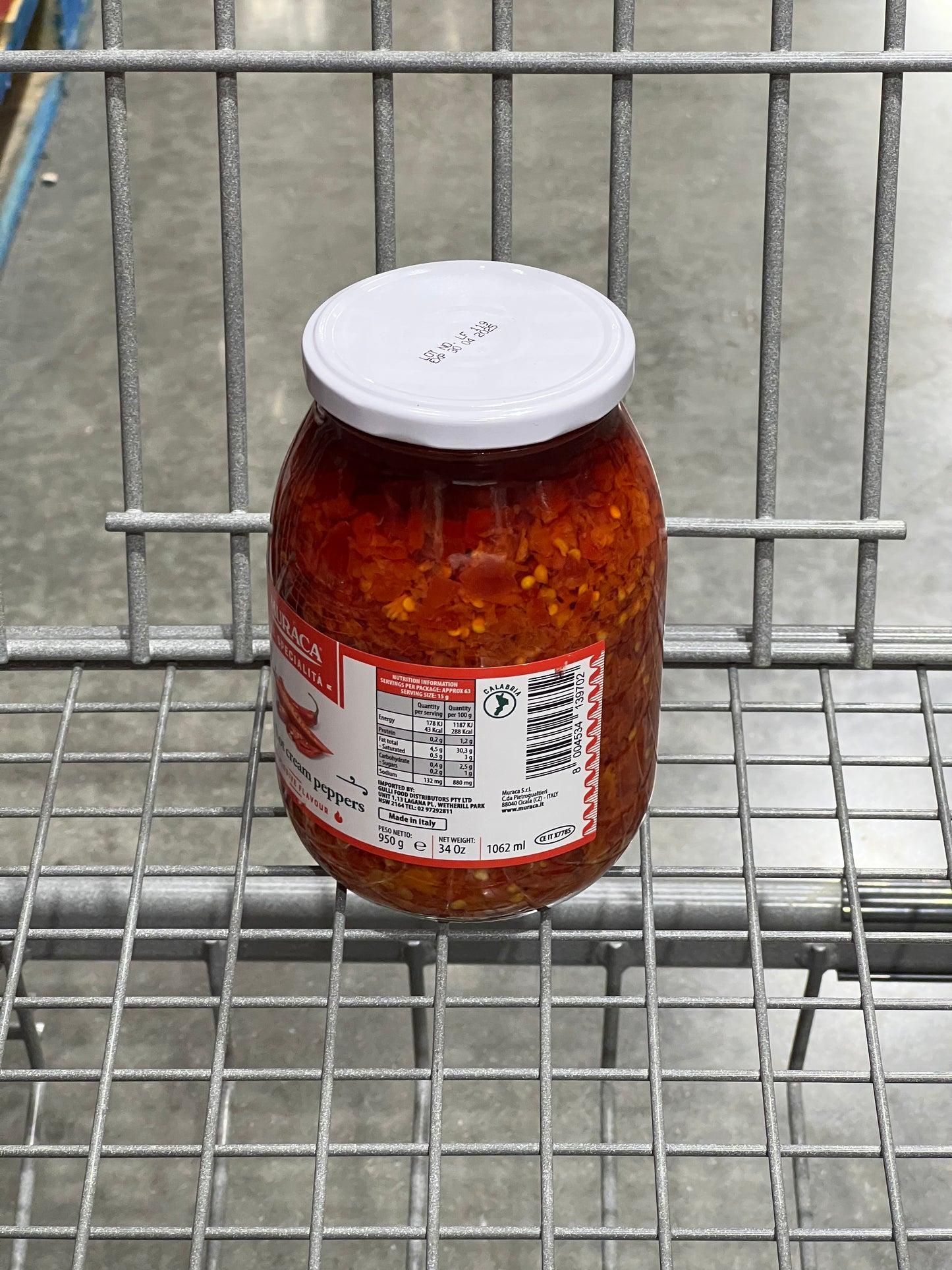 Muraca Spicy Hot Peppers, 950g