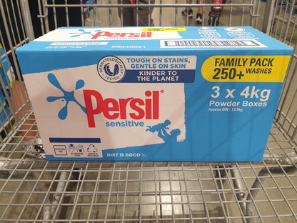 Persil Sensitive F&T Laundry Powder - 3 x 4kg